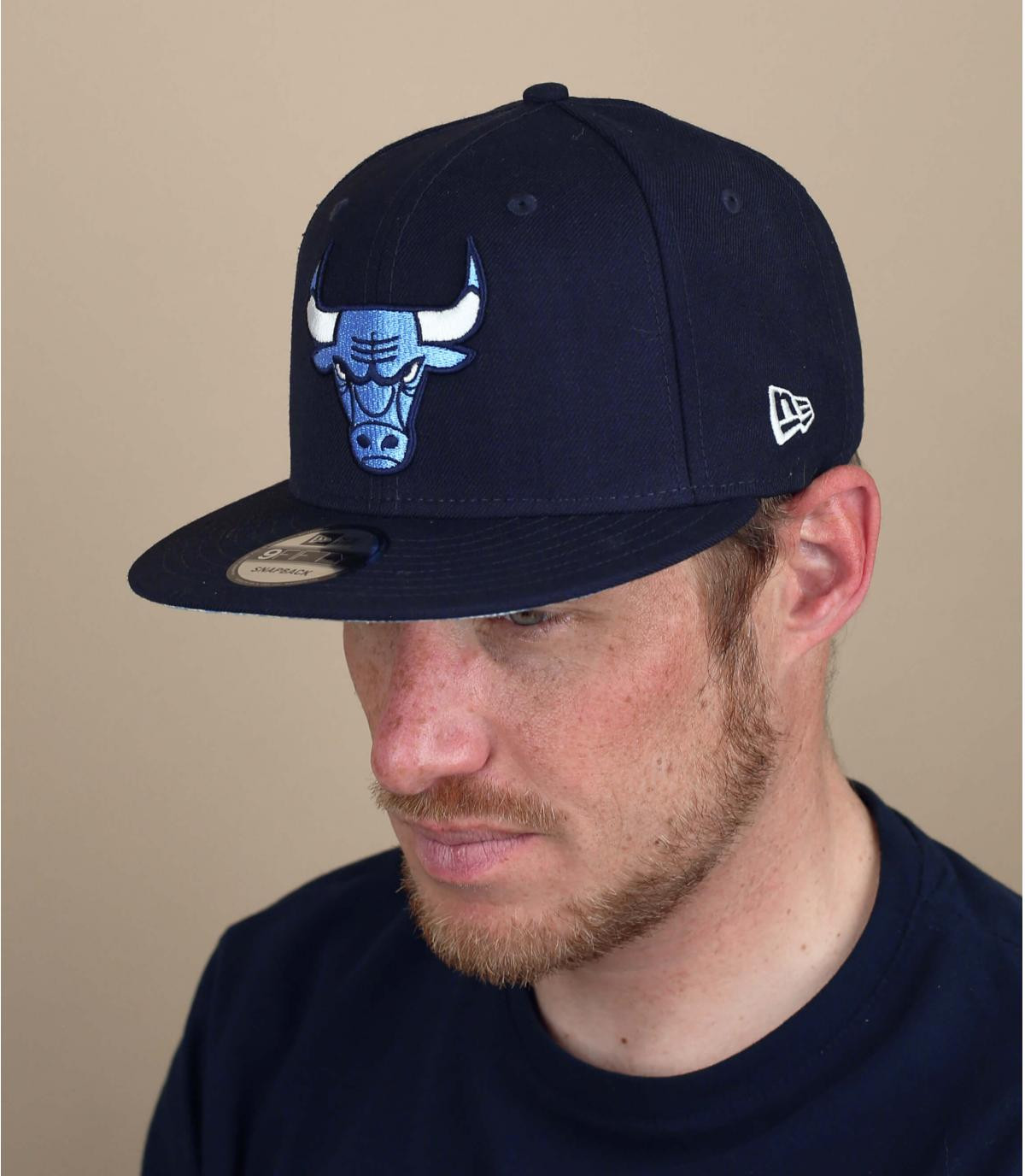 Blue Chicago Bulls cap paisley Snapback Quickturn Paisley Bulls 950 navy sky blue